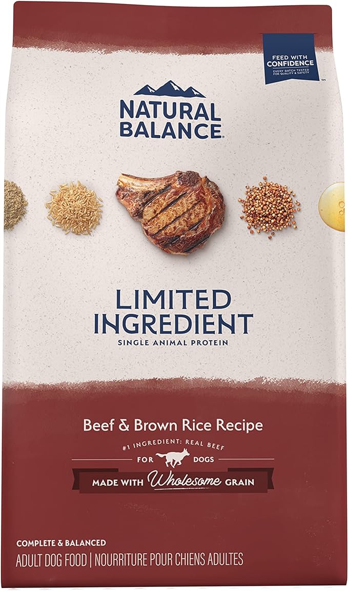 Natural Balance pet food collection featuring limited ingredient dog and cat food made with balanced, high-quality nutrition
