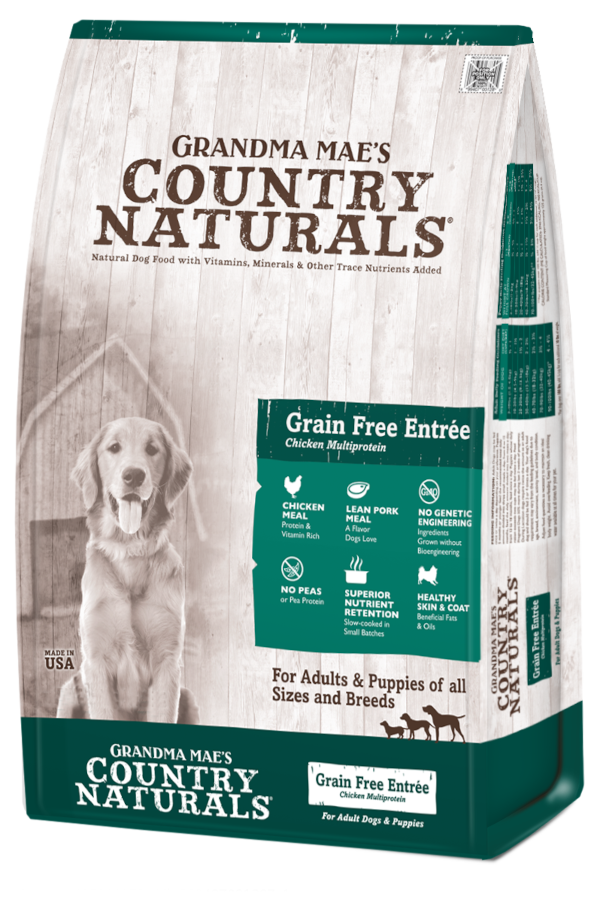 Grandma Mae’s Country Naturals pet food collection featuring wholesome natural dog and cat food made with real ingredients