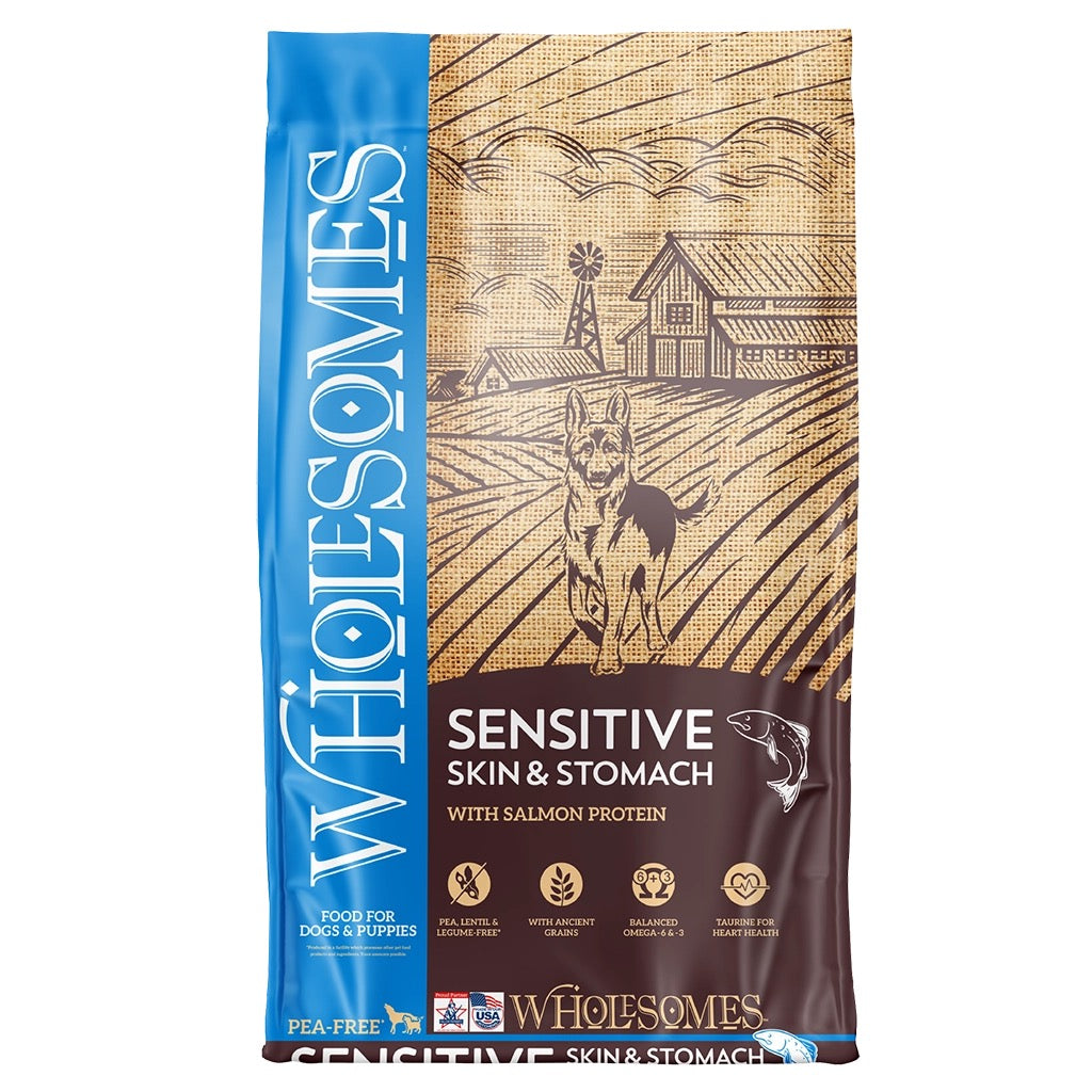 Wholesomes pet food collection featuring balanced dog and cat food made with quality ingredients for everyday nutrition