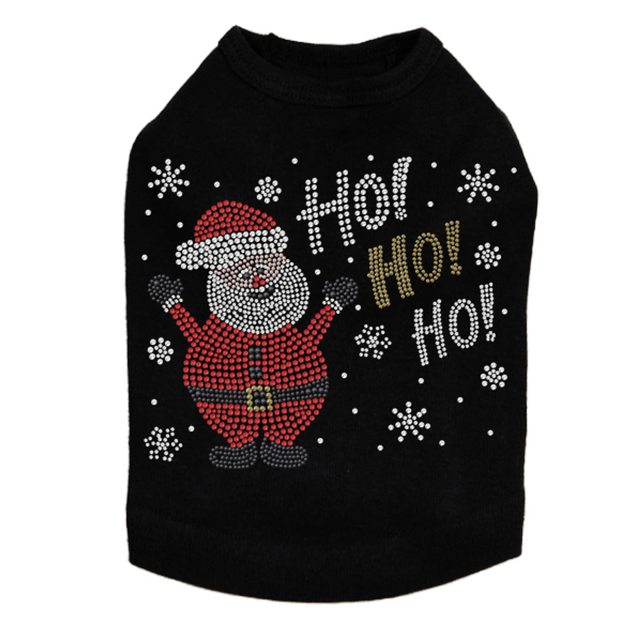 Dog wearing a festive Christmas T-Shirt and Tank with holiday print from HT Animal Supply