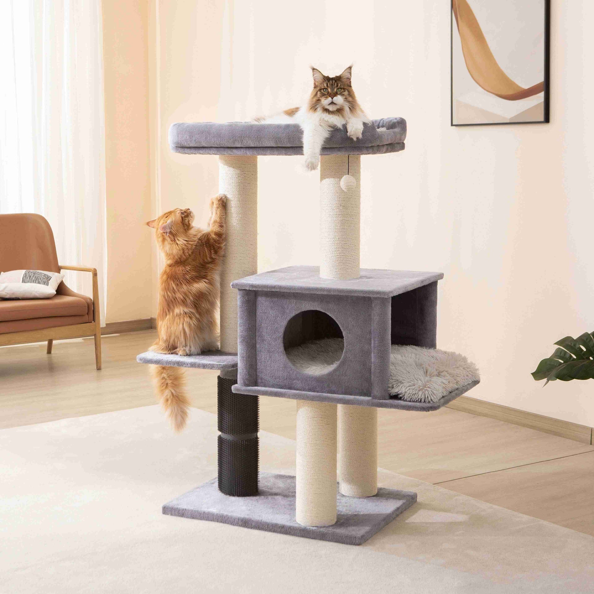 Modern cat tree and scratcher set from HT Animal Supply