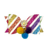 Pride Rainbow Sparkle Pom Dog Hair Bow