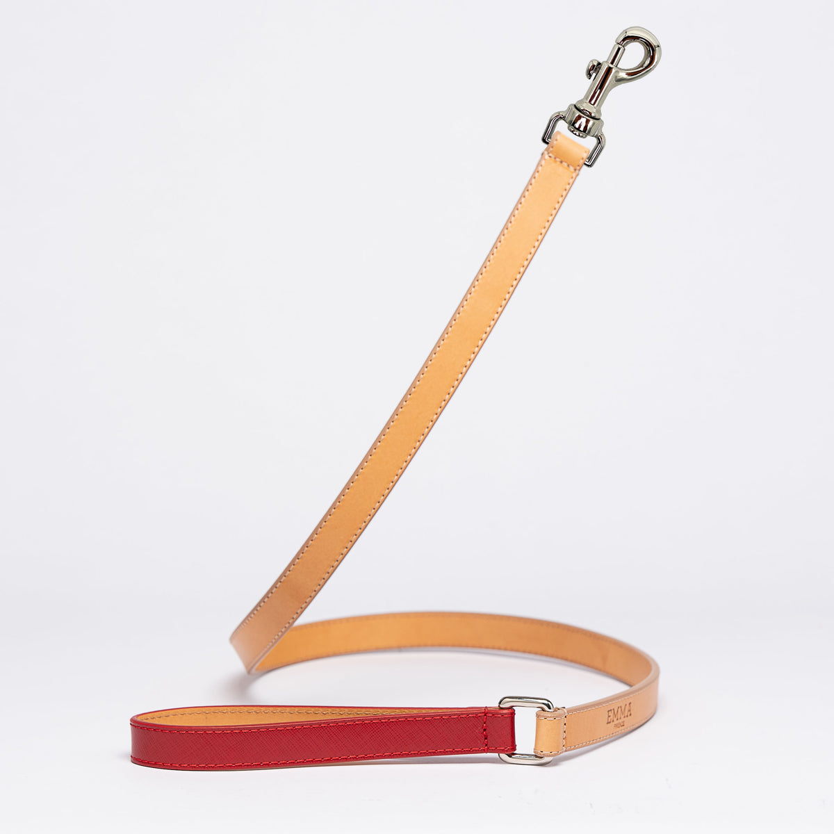 Red Saffiano-Leash