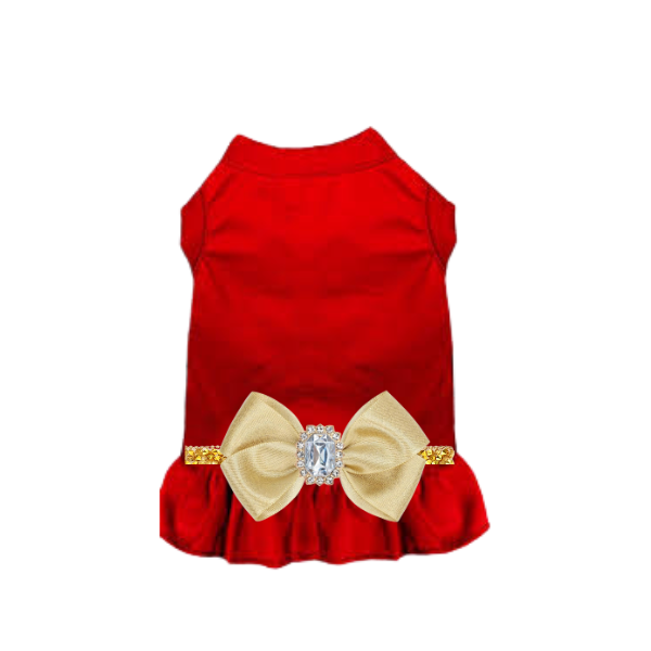 Royal Ruby Bow Dog Gown