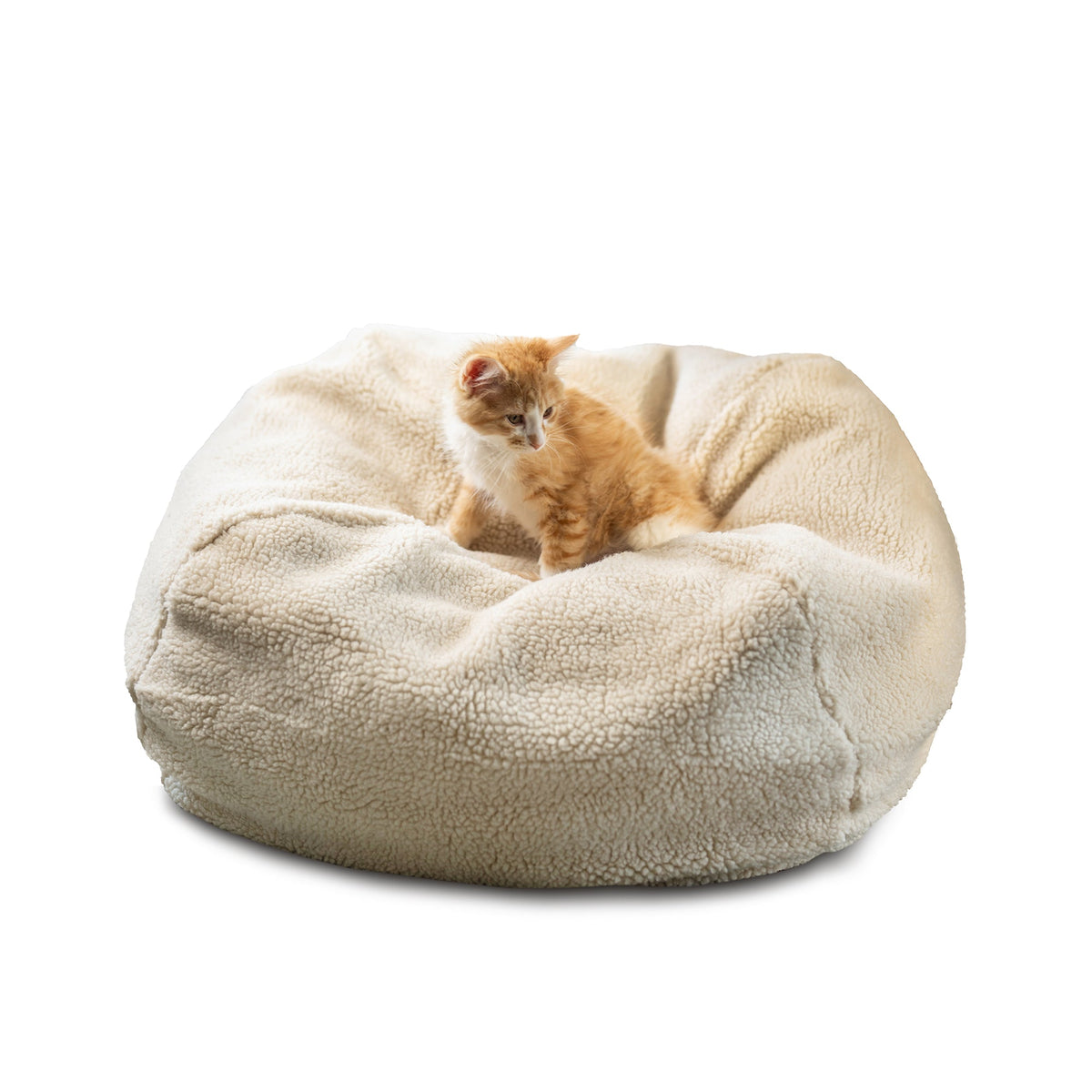 Sherpa Puff Ball Bean Bag Pet Bed premium pet product