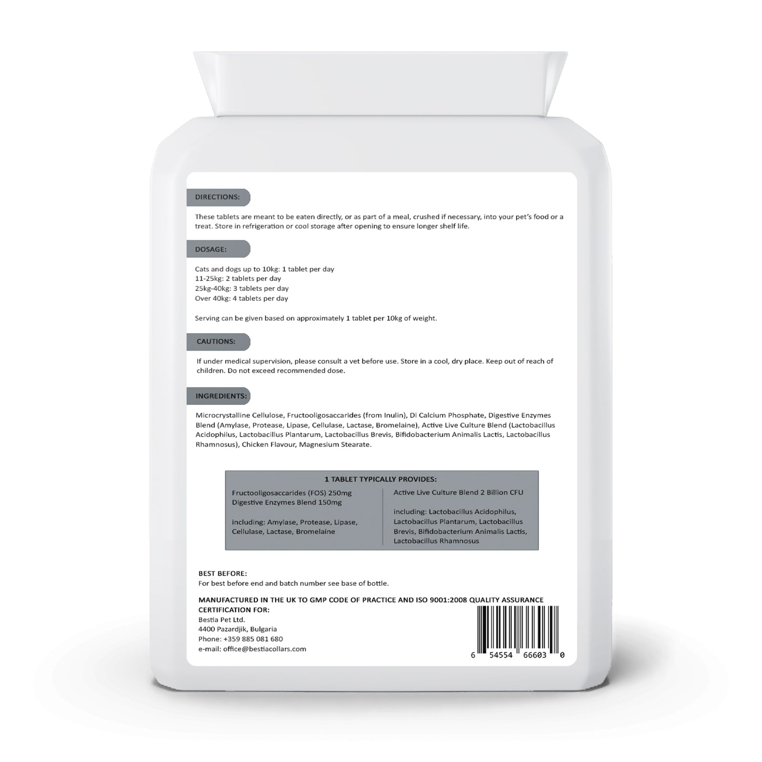 Bestia Dog Sport Probiotics Dog Supplement