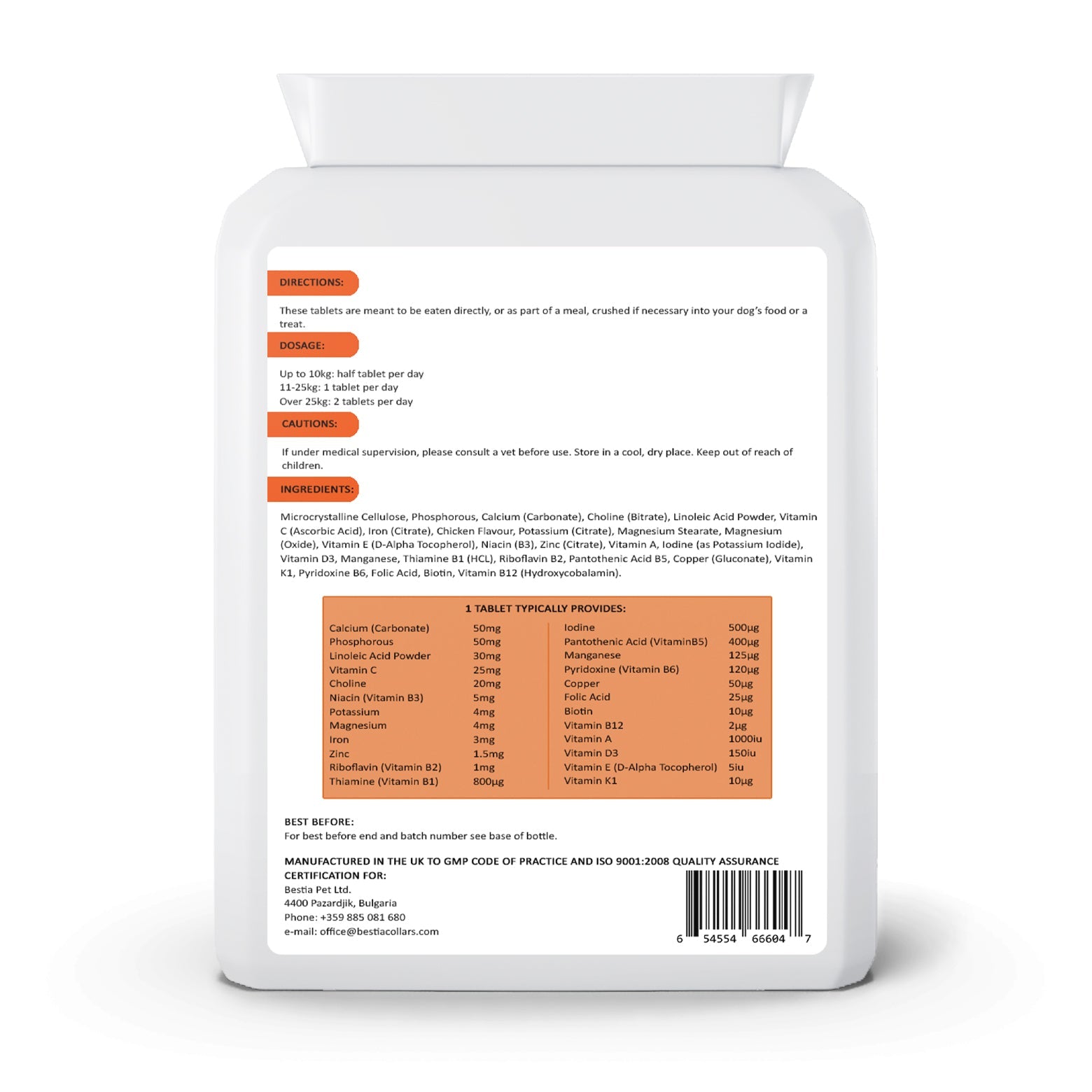 Bestia Dog Sport Vitamax Dog Supplement