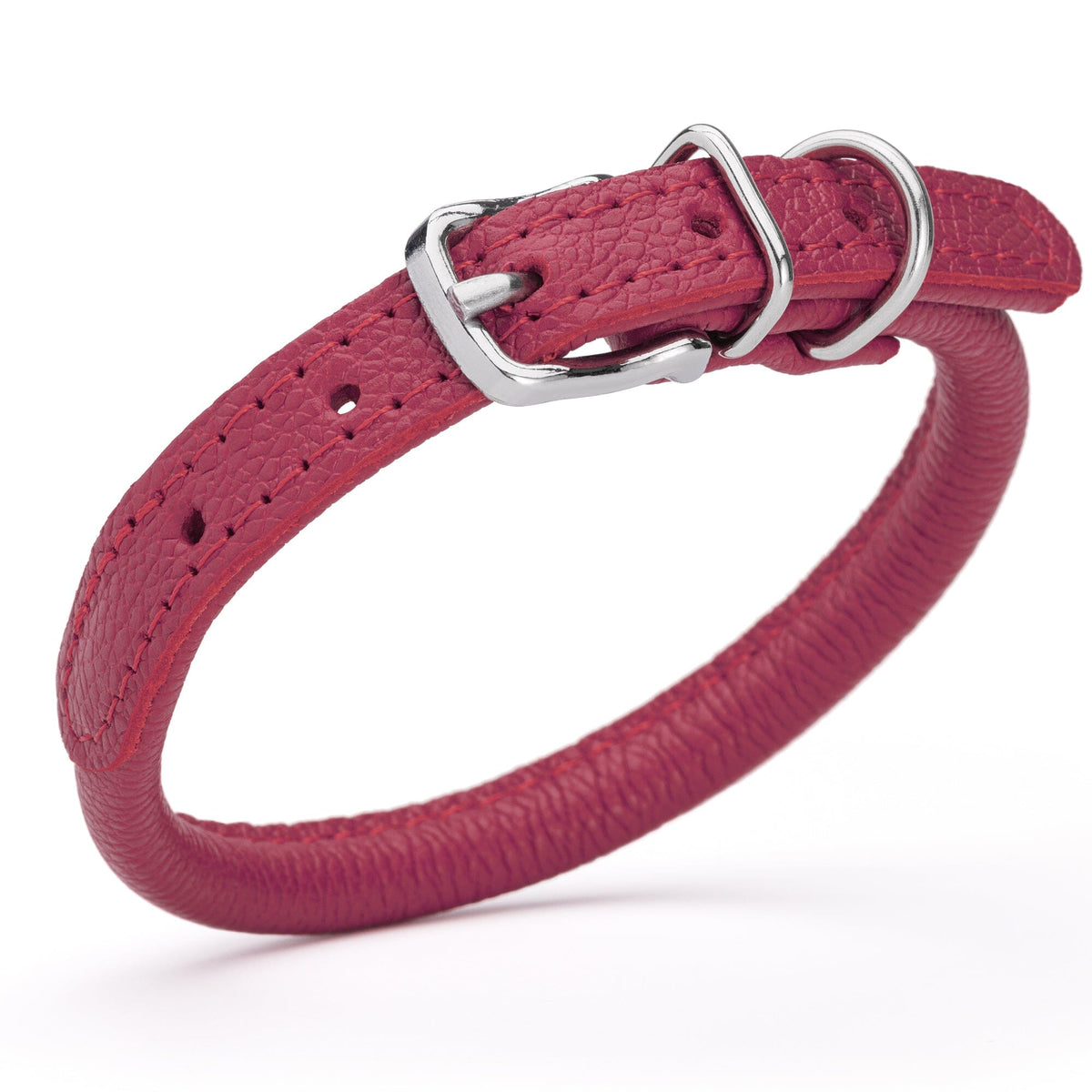 Dogline Soft Leather Round Dog Collar