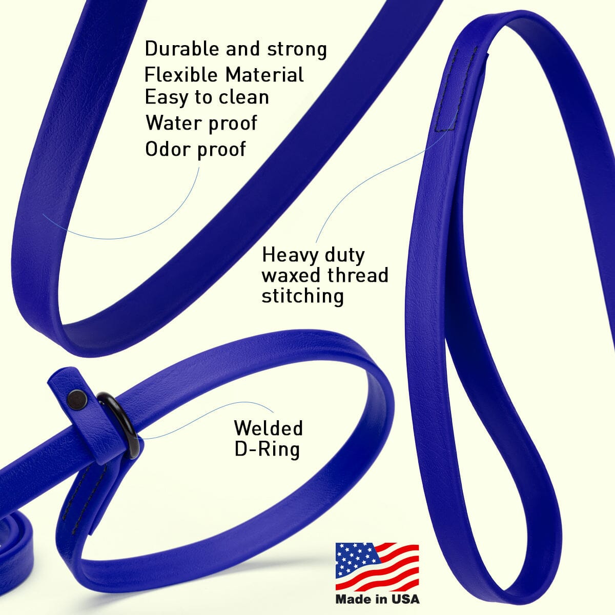 Dogline BioThane Slip Dog Lead for Dogs, 5FT and 7FT