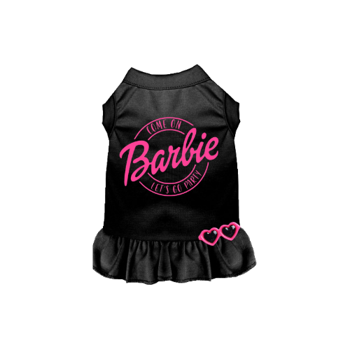 Bark 5th Ave., LLC Come On Barbie Party Dog Dress Cotton Black pet supplies