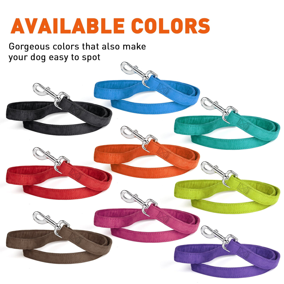 Dogline Comfort Microfiber Flat Dog Leash