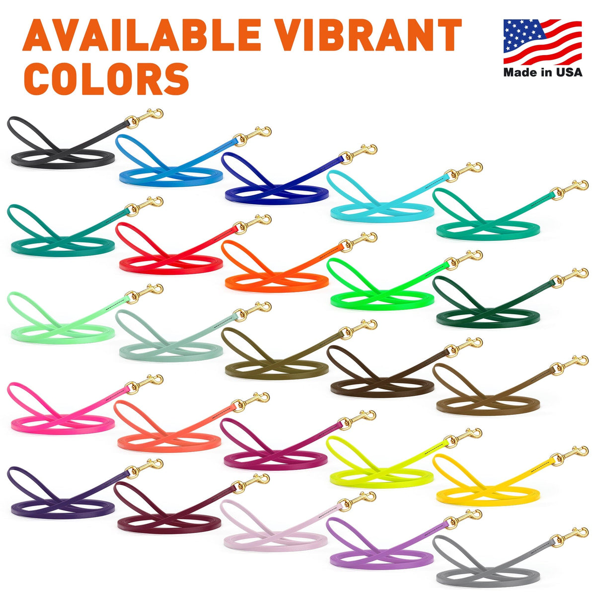 Viper BioThane Long Line 20 ft Dog Lead with Brass Hardware