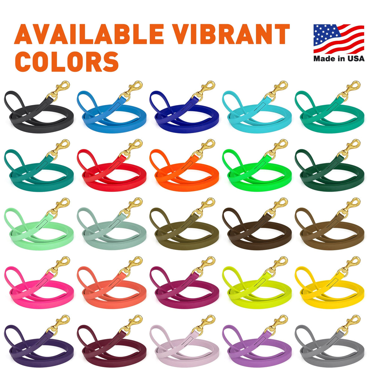 Viper BioThane Long Line 15 ft Dog Lead with Brass Hardware