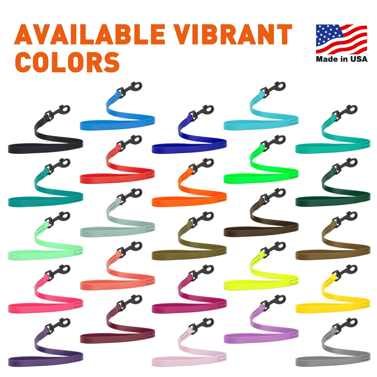 Dogline BioThane Waterproof Traffic Dog Lead for Dogs, 2 ft
