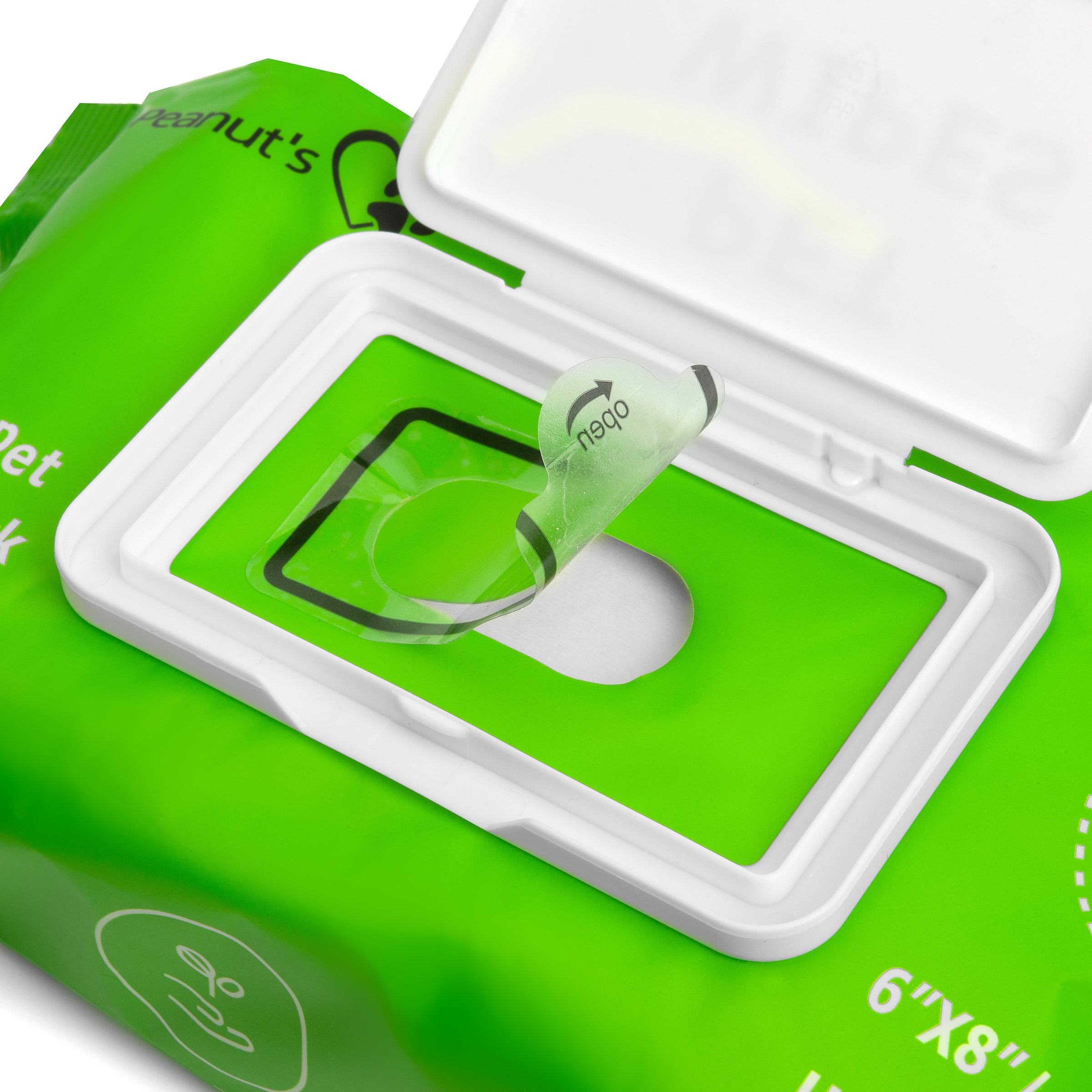 Mr. Peanuts Naturals Plant Based, Flushable, Compostable, Unscented Pet Wipes, 160 Count, Larger 8x6" Size