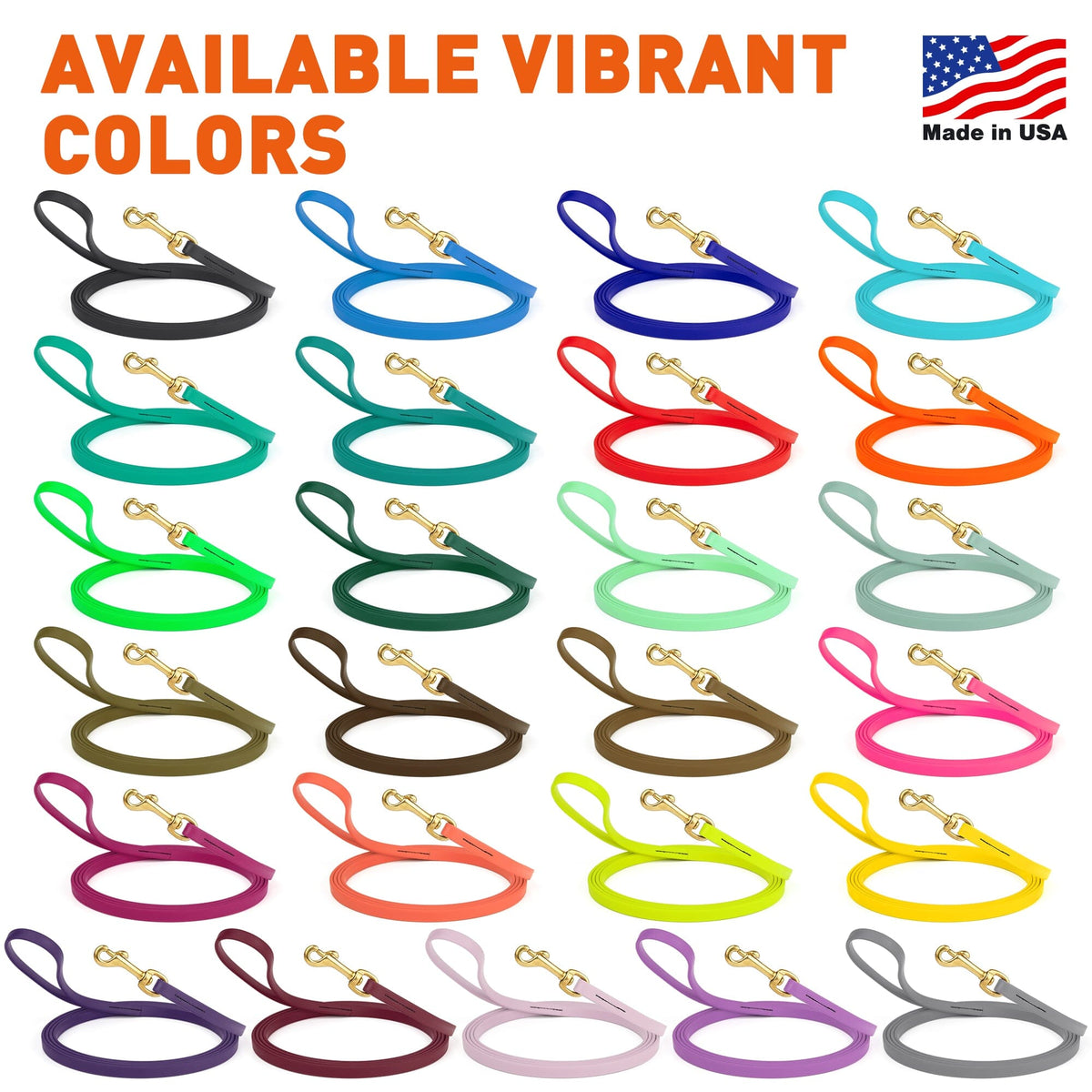 Viper BioThane Long Line 10 ft Dog Lead with Brass Hardware