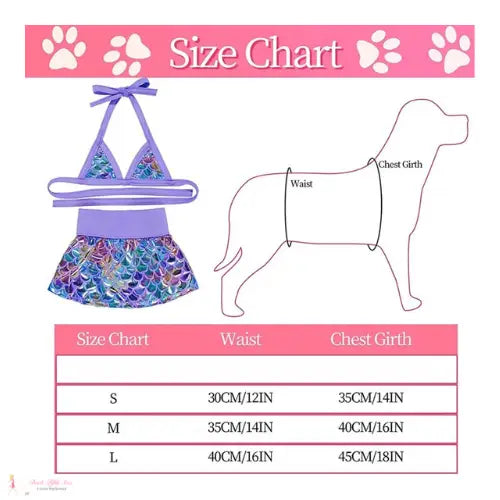 Bark Fifth Ave. Mermaid Dog Bikini Set