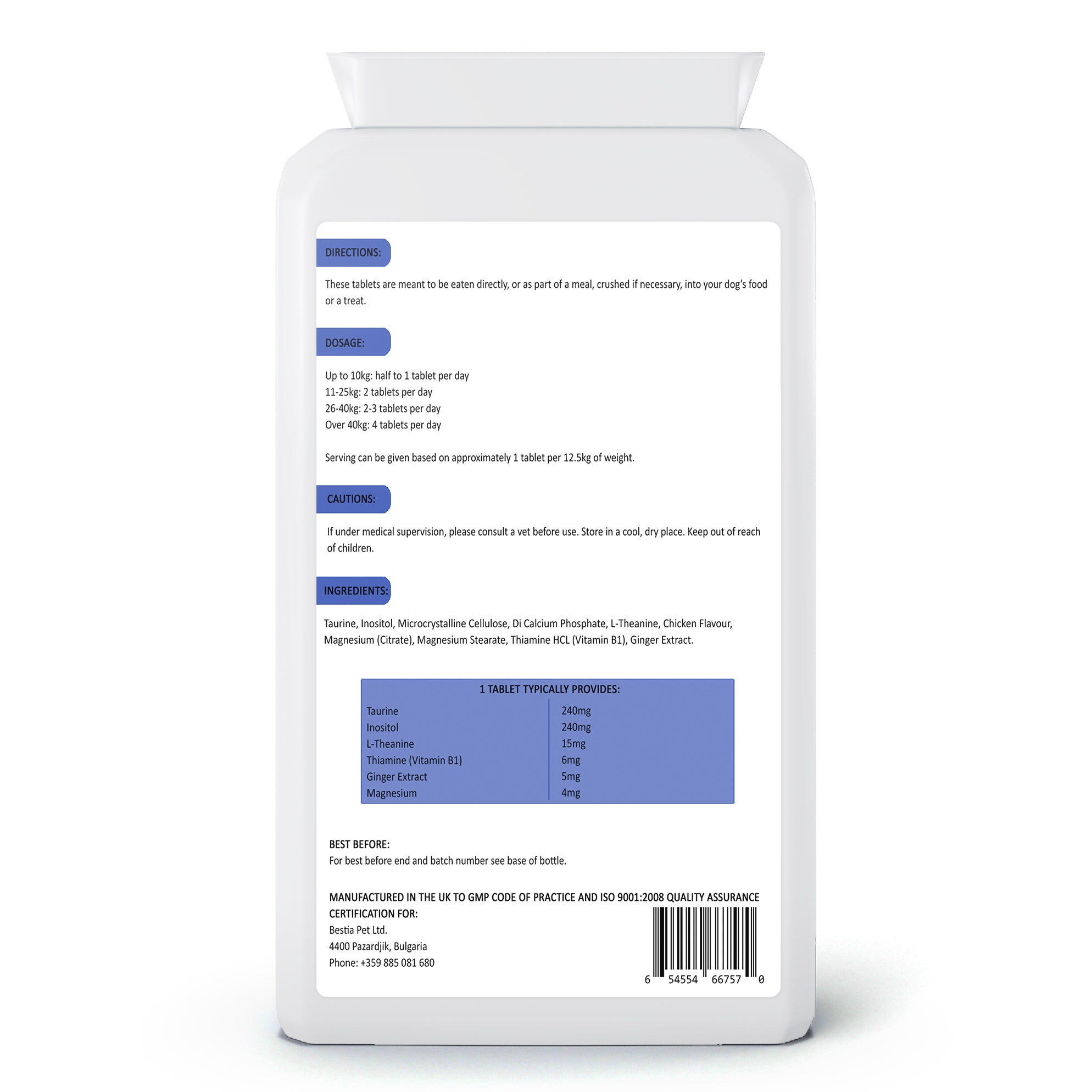 Bestia Dog Sport PM Recovery Dog Supplement