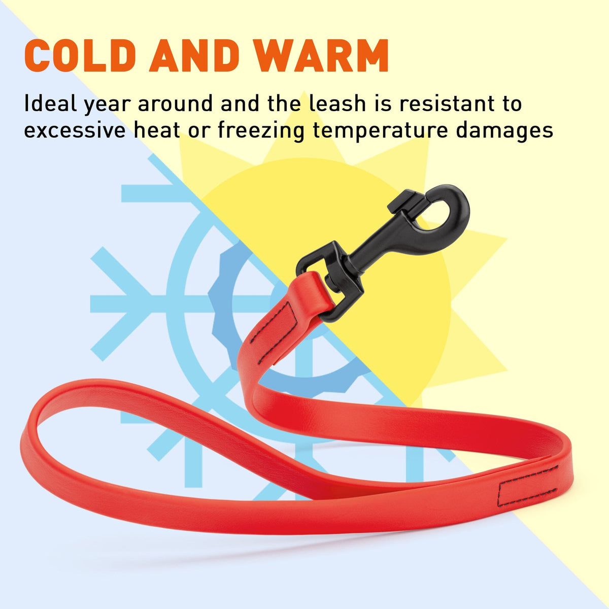 Dogline BioThane Waterproof Traffic Dog Lead for Dogs, 2 ft