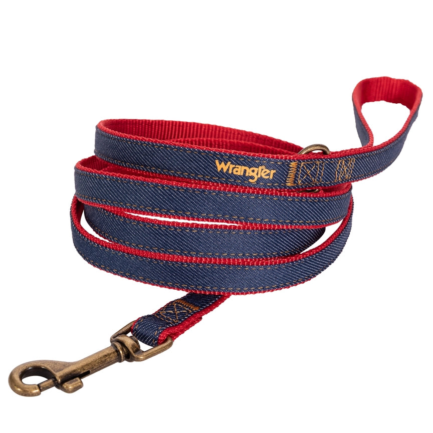 Wrangler® Dark Wash Denim Harness, Collar & Lead Set