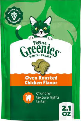 Greenies FELINE GREENIES Oven Roasted Chicken Flavored Dental Treats | HT Animal Supply