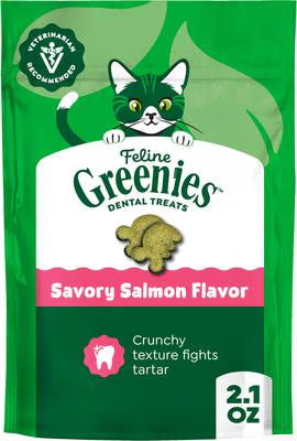 Greenies FELINE GREENIES Savory Salmon Flavored Dental Treats | HT Animal Supply