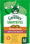 Greenies Greenies Feline Smartbites Skin & Fur Crunchy and Soft Natural Cat Treats, Chicken Flavor