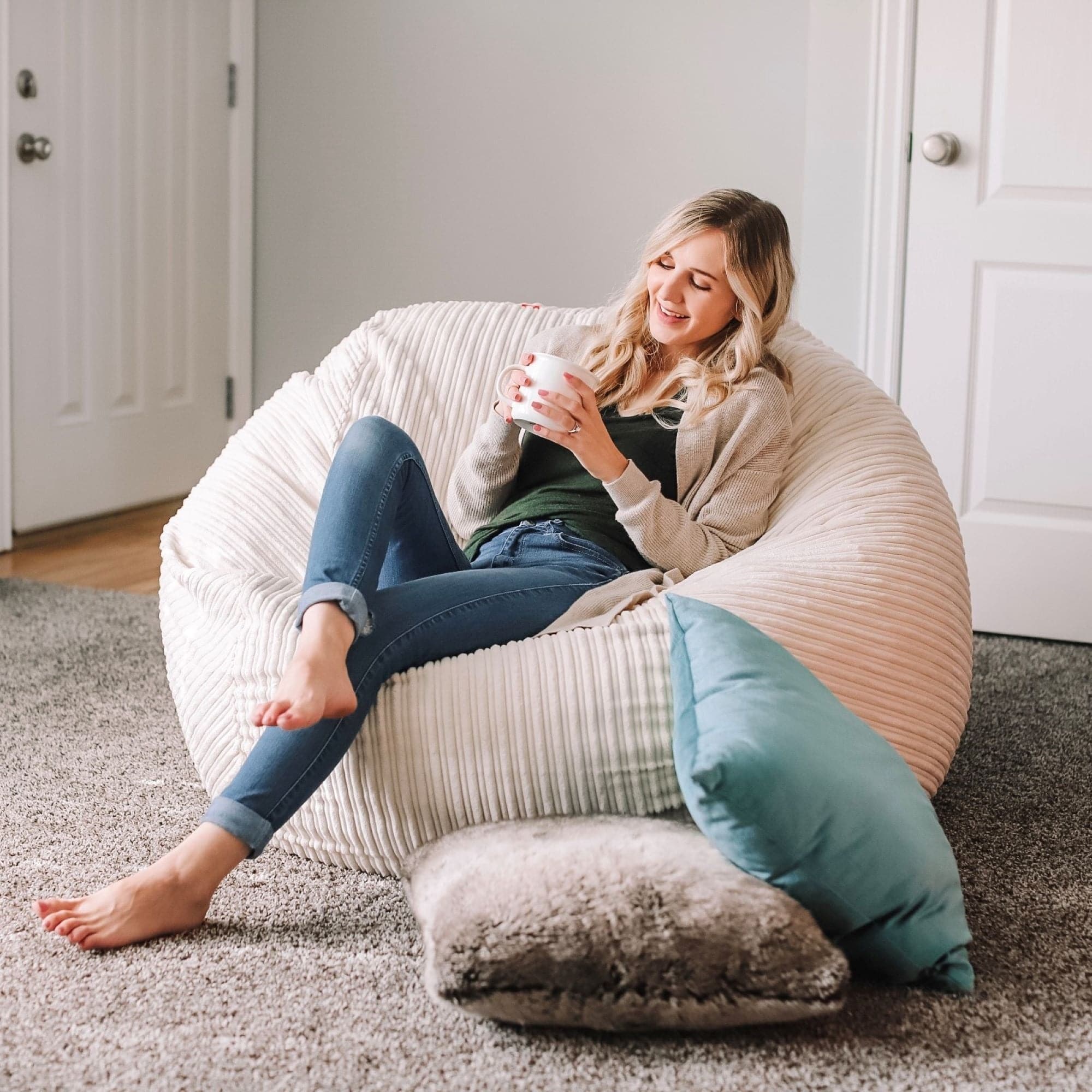 CordaRoy's Full Terry Corduroy Convertible Bean Bag Chair