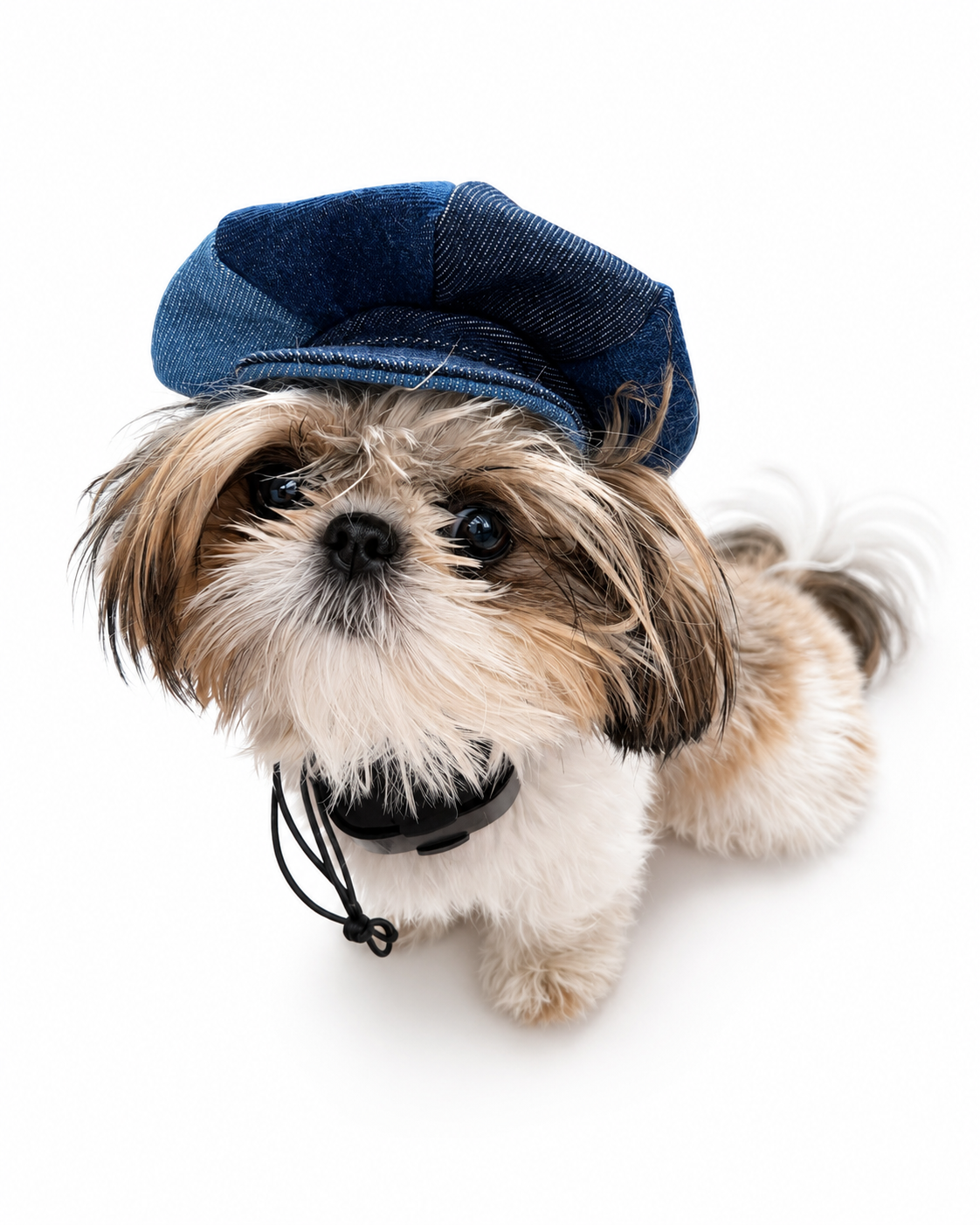 Heads or Tails Pup Denim Newsboy Hat