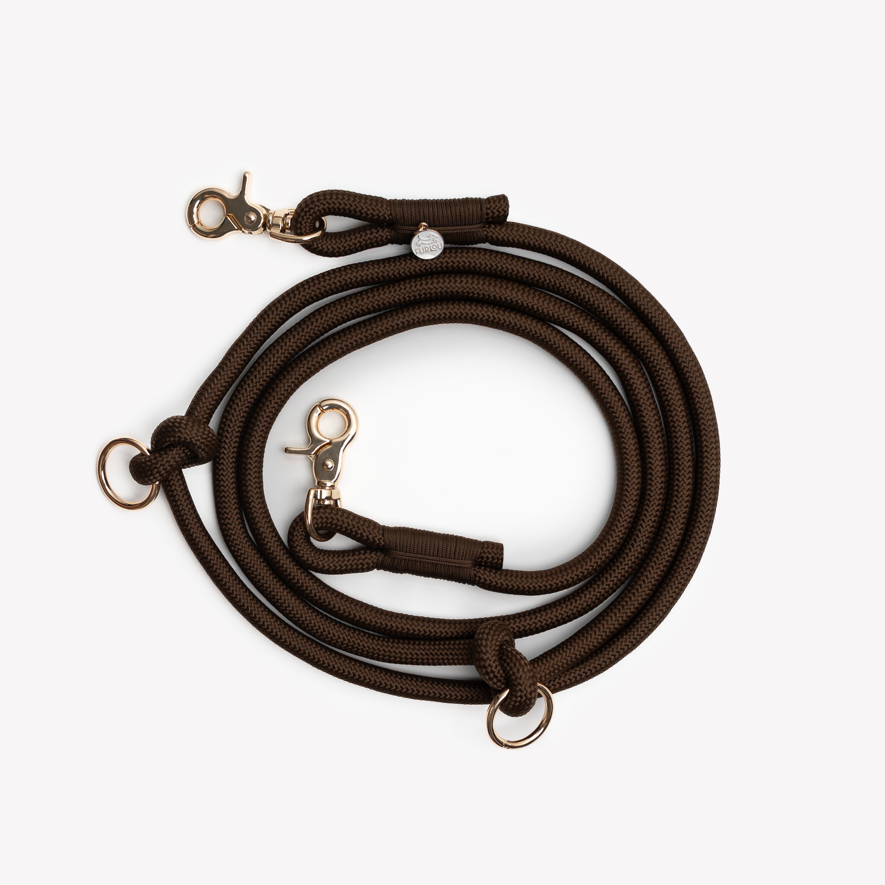 Brown - Hands Free Braided Leash - HT Animal Supply