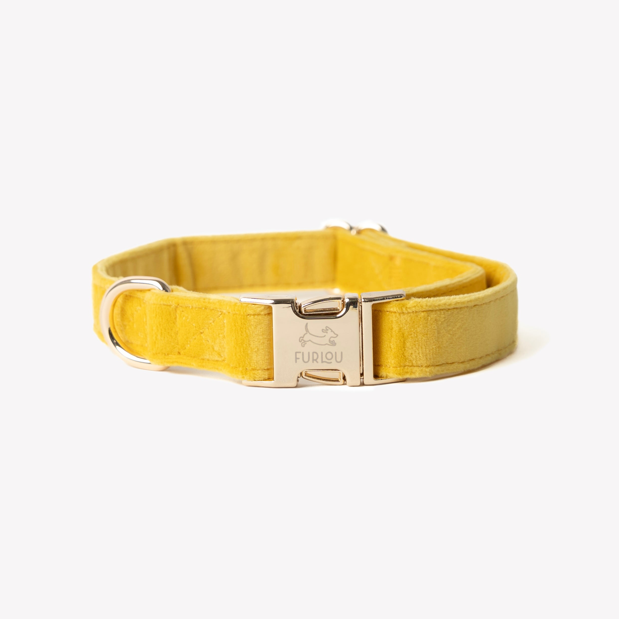 Yellow - Velvet Dog Collar - Elegant, soft, and lowkey fabulous. Fast shipping from HT Animal Supply.