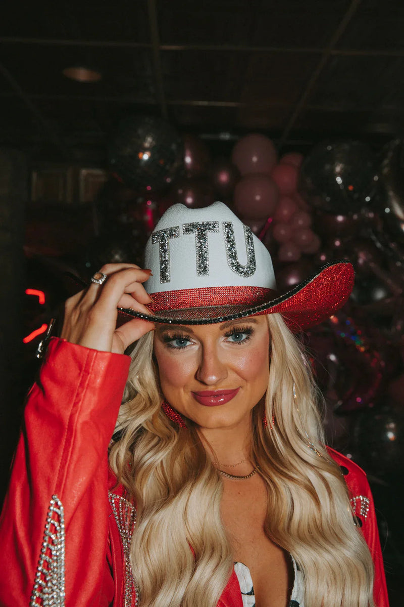 Texas Tech Rhinestone Cowgirl Hat - front view | HT Animal Supply