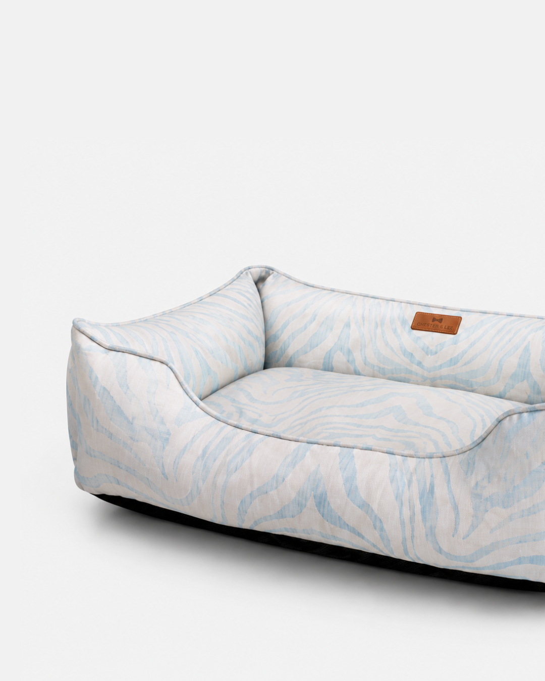 Chester & Lee Velvet Sleeper Dog Bed Light Blue Zebra