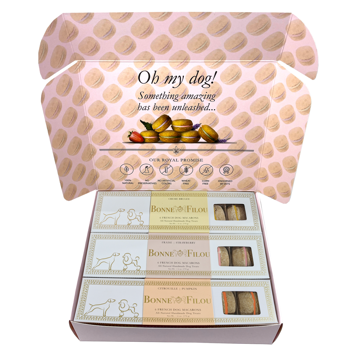 Dog Macaron Combo Gift Box (18 French Dog Macarons) 