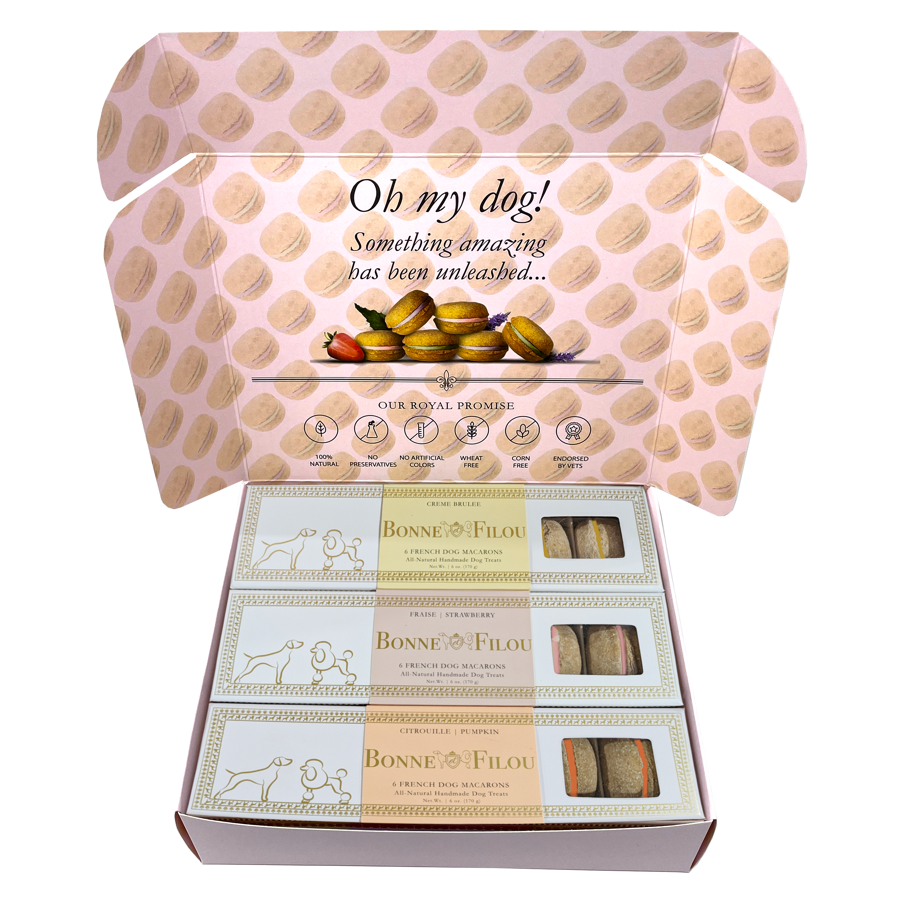 Dog Macaron Combo Gift Box (18 French Dog Macarons) 
