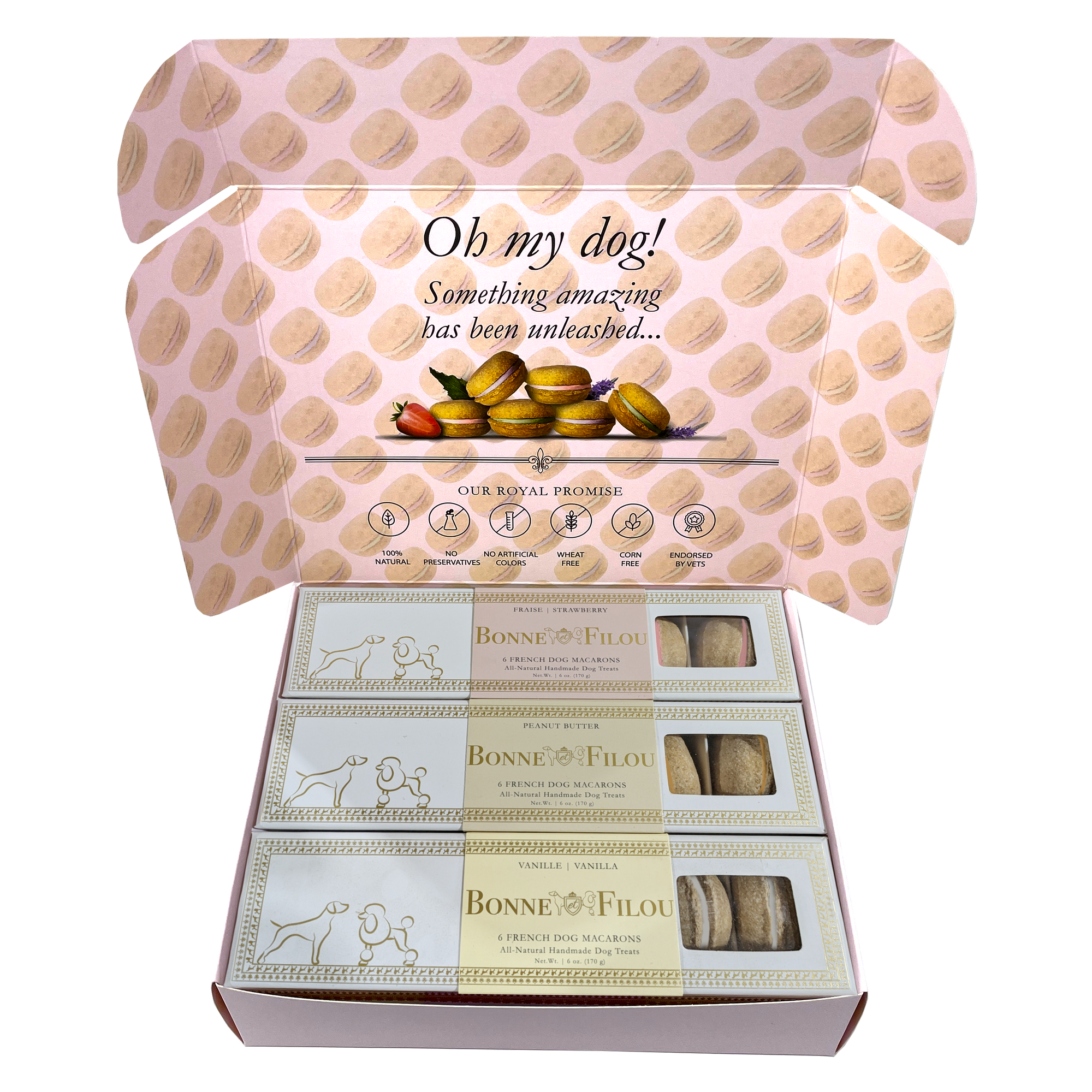Dog Macaron Combo Gift Box (18 French Dog Macarons) 