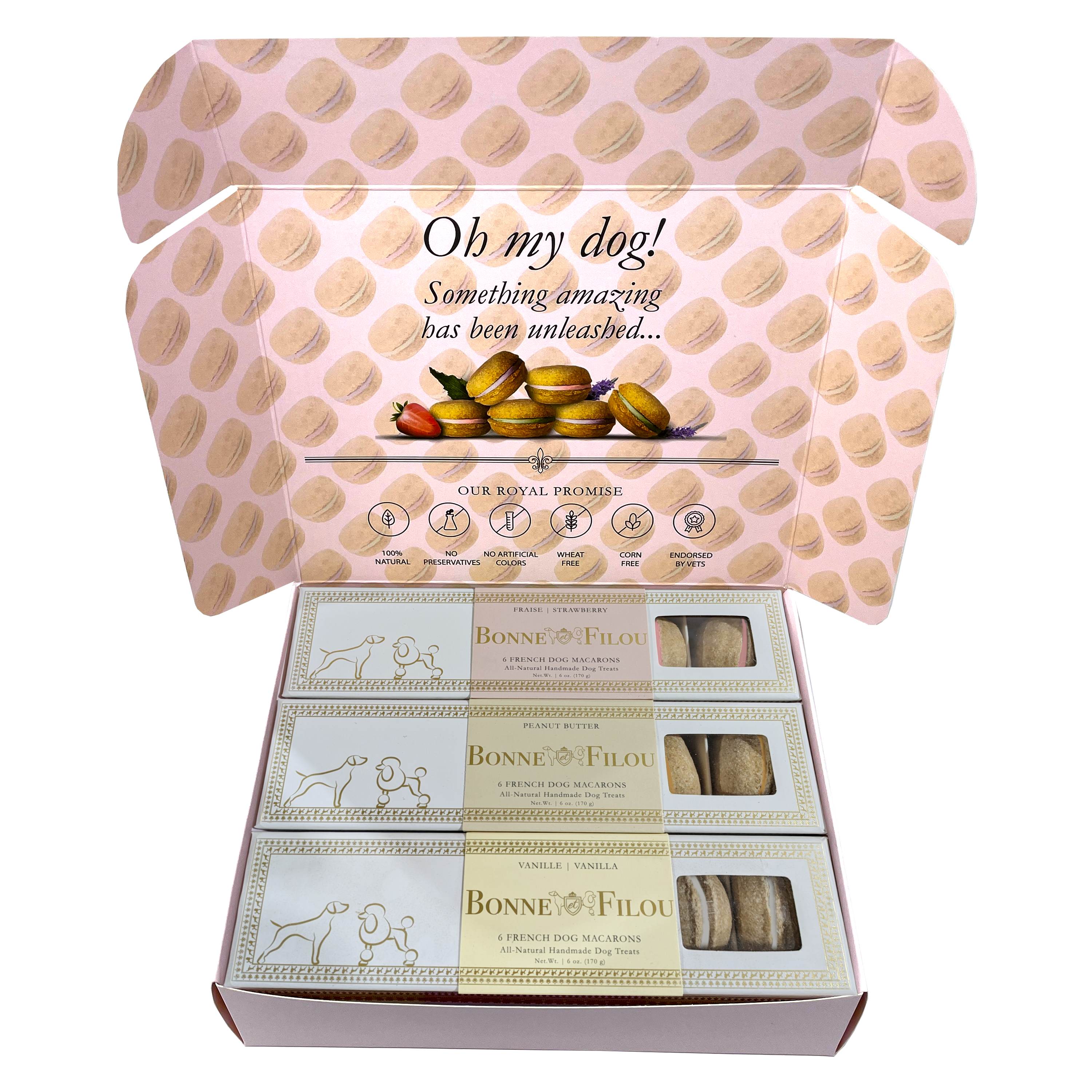 Dog Macaron Combo Gift Box (18 French Dog Macarons) 