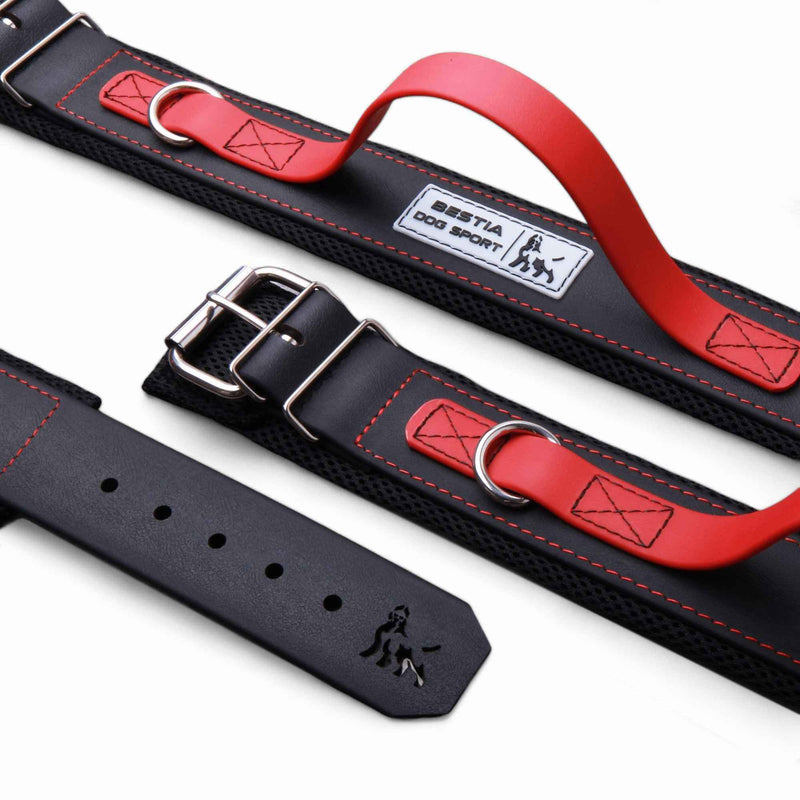 Bestia Dog Sport Red Handle Dog Collar