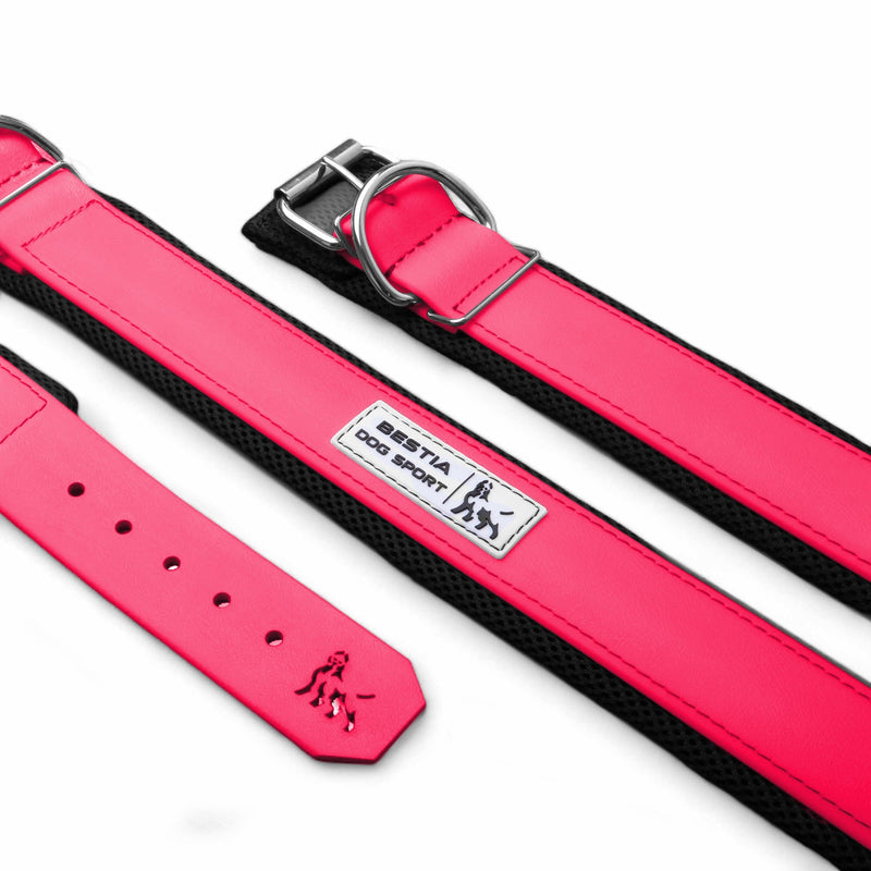 Bestia Dog Gear Stainless Steel Dog Collar - Pink 