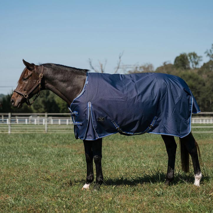 TuffRider Comfy Fit 1200 D RipStop Waterproof/Breathable Comfy Winter Turnout Blanket Medium Weight 200 GSM Standard Neck W/Adjustable Neck - Single Sheet