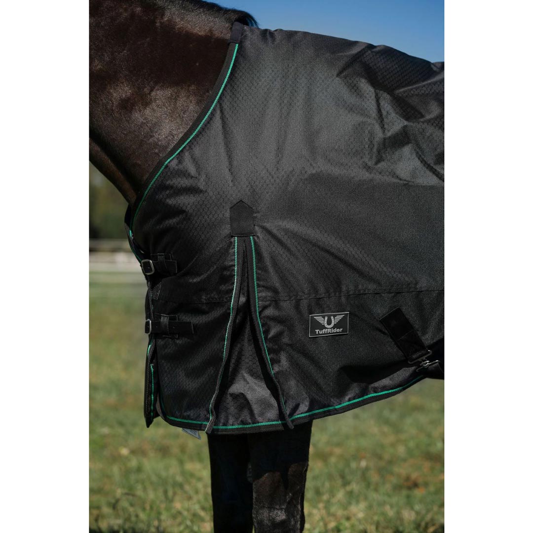 TuffRider 600D RipStop Waterproof/Breathable Comfy Winter Turnout Blanket Medium Weight 200 GSM Standard Neck