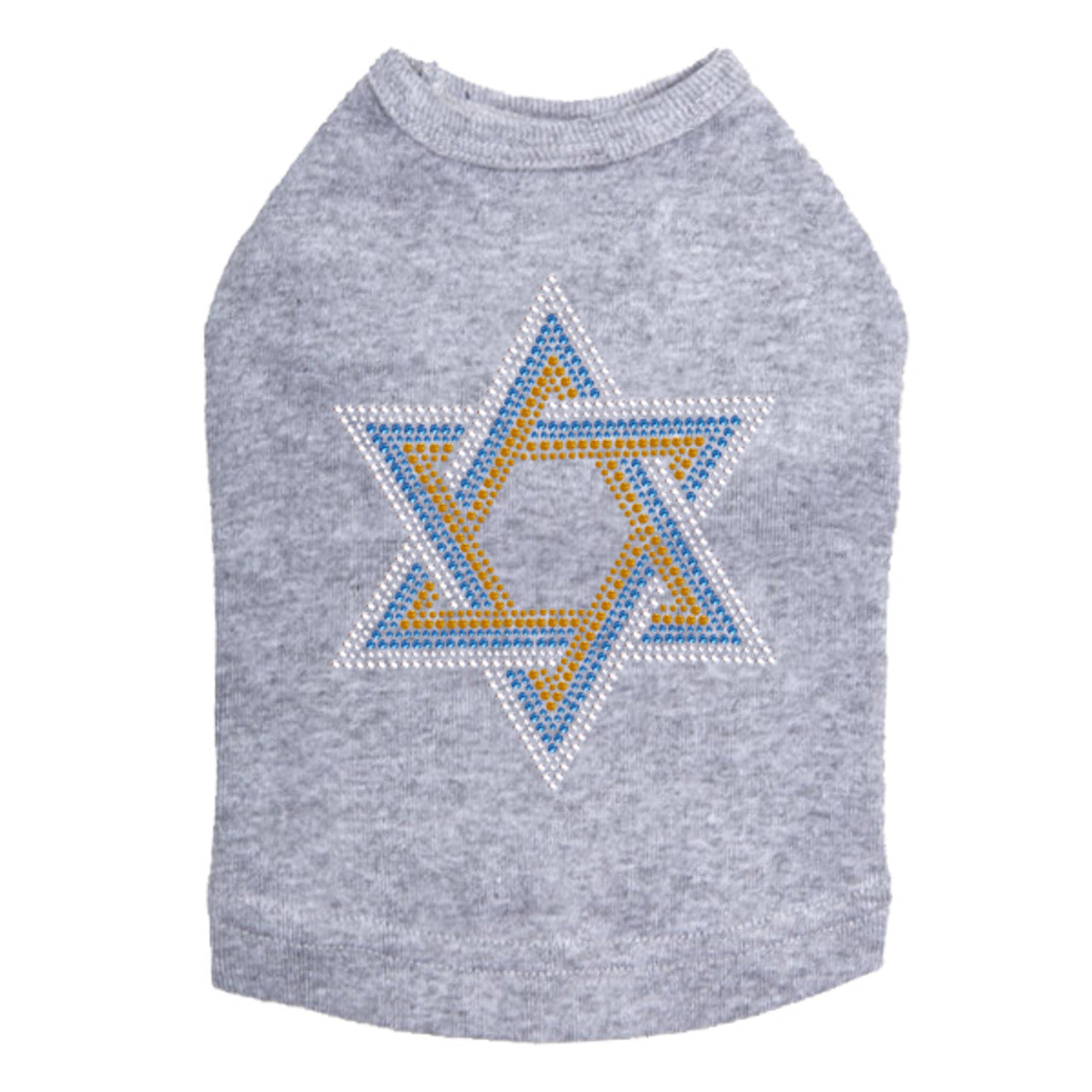 Star of David - Large (Blue, Silver, & Gold) - Dog Tank
