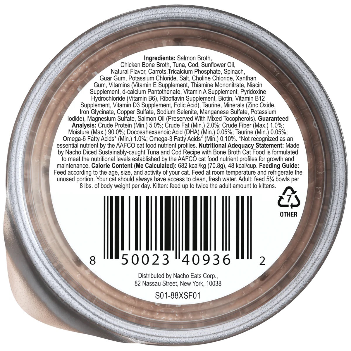 Made By Nacho Grain Free Limited Ingredient Tuna & Cod In Bone Broth Cat Cup (2.5oz)