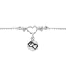 Heart and Paw Charm Anklet, Sterling Silver One Love Ankle Bracelet, w/Close To My Heart