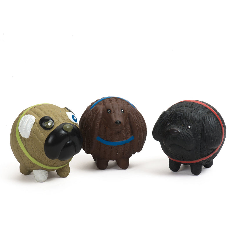 Assorted Ruff-Tex HuggleMuttTM Latex Balls Dog Toys, 3 Pack, Small