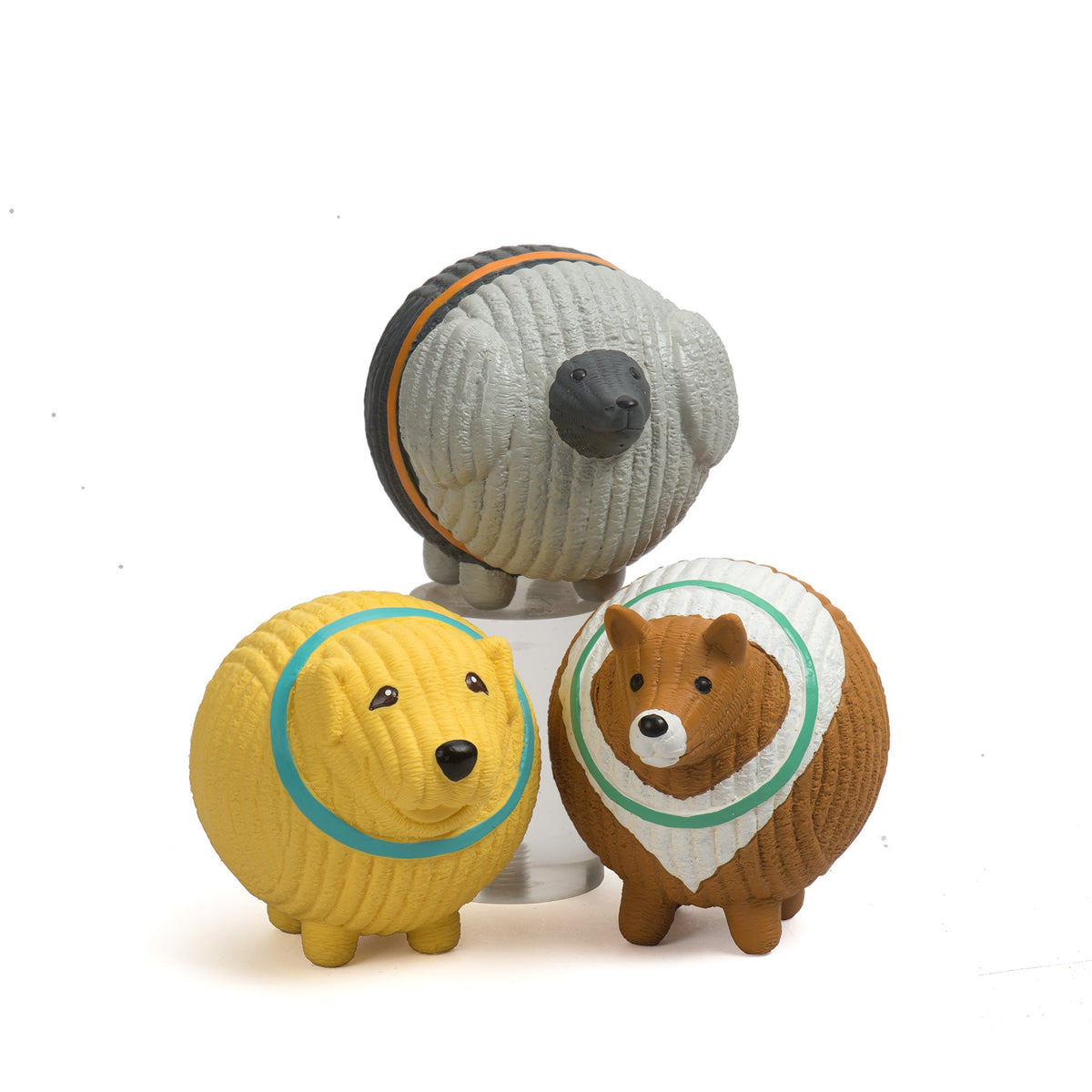 Assorted Ruff-Tex HuggleMuttTM Latex Balls Dog Toys, 3 Pack, Large | HT Animal Supply
