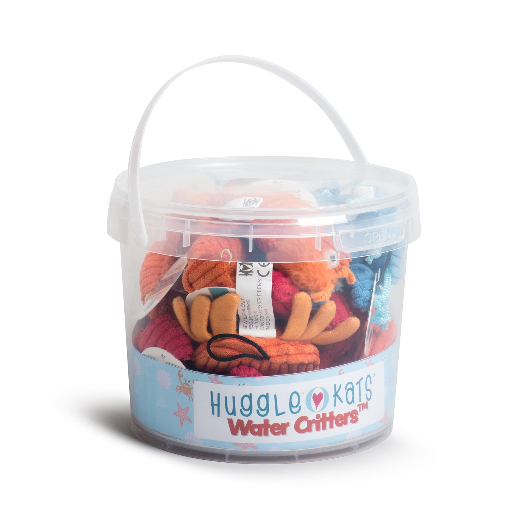 HuggleKats Water Critters Bucket of Cat Toys, 12 Pack