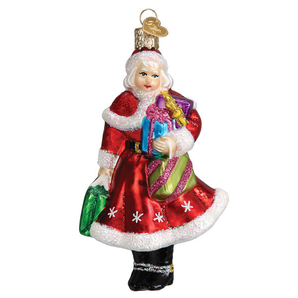Old World Christmas: Mrs. Claus Goes Shopping Christmas Ornament