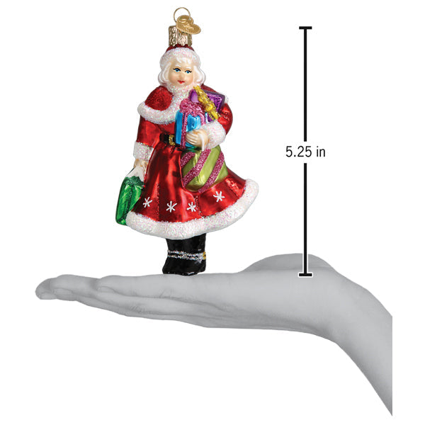 Old World Christmas: Mrs. Claus Goes Shopping Christmas Ornament