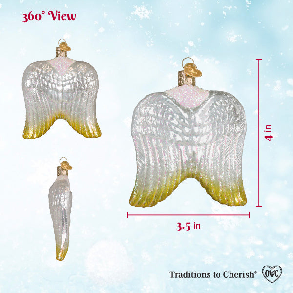 Old World Christmas: Sterling Angel Wings Christmas Ornament